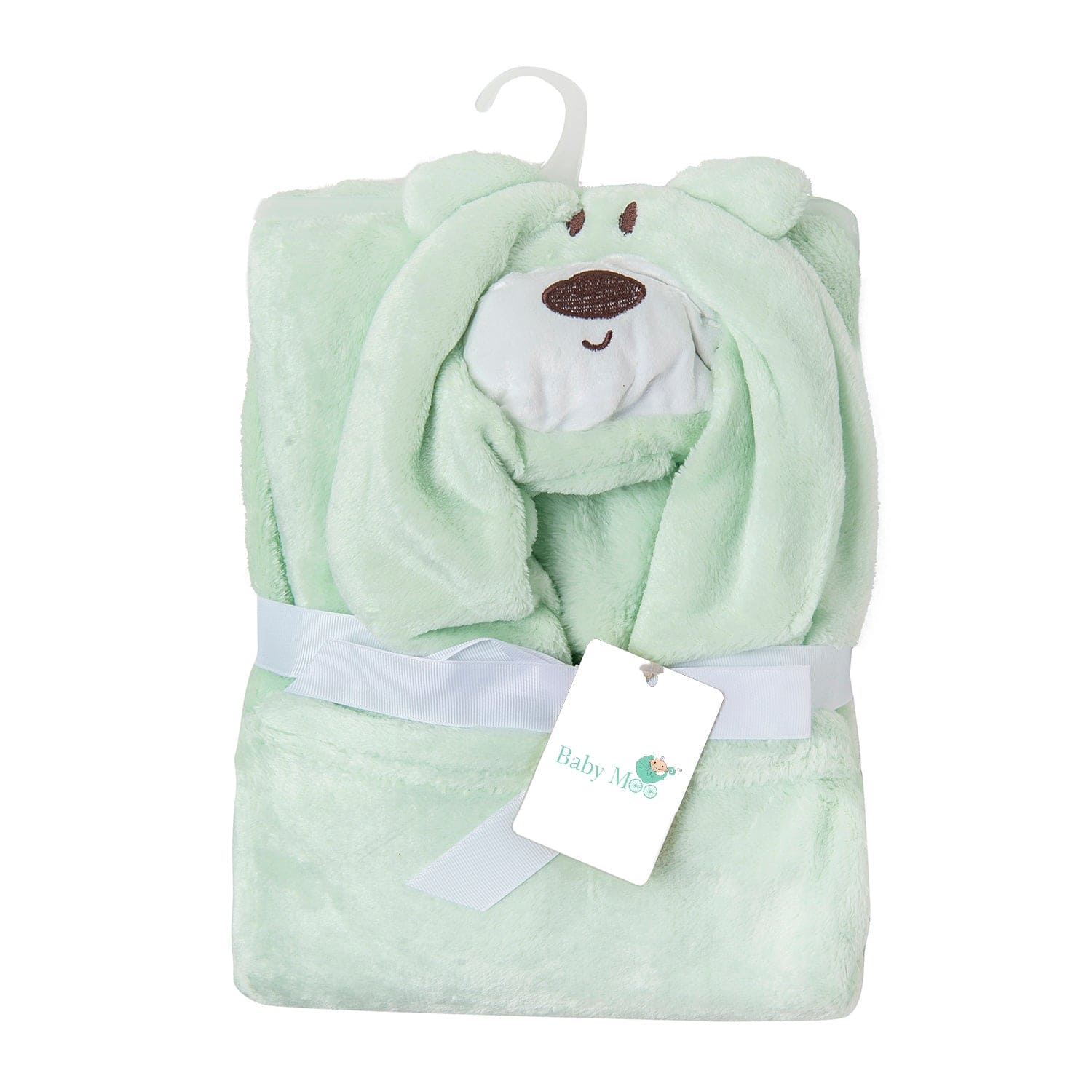 Bear Soft Cozy Hooded Blanket Mint Green - Baby Moo
