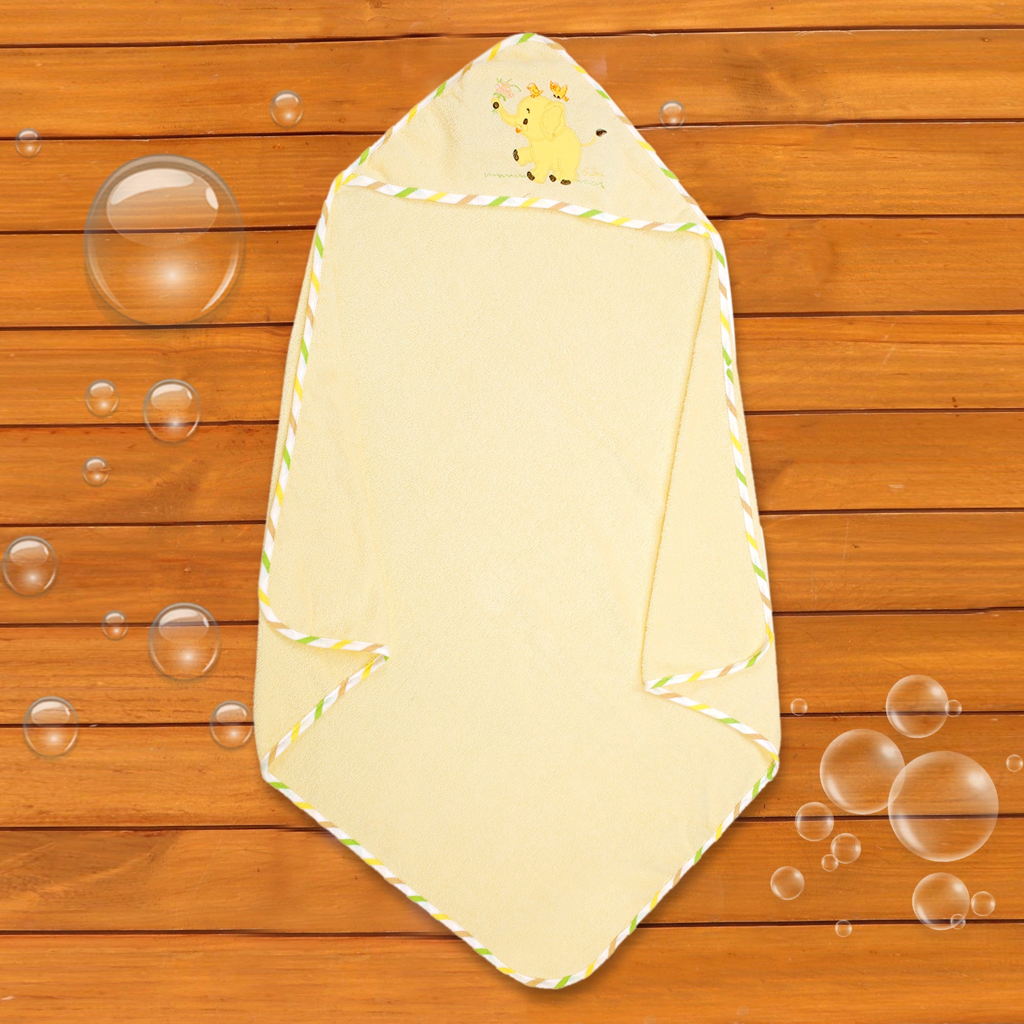 Elephant Yellow Hooded Towel - Baby Moo