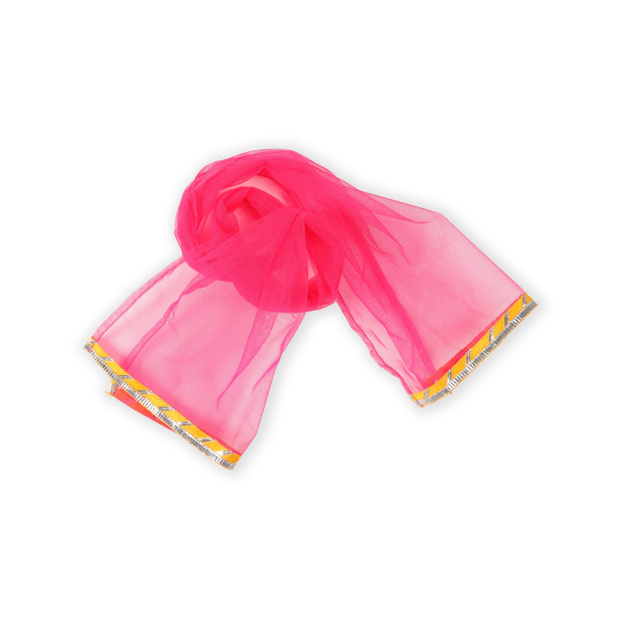 Kicks & Crawl Pink & Orange Lehenga, Blouse & Dupatta Set - Baby Moo