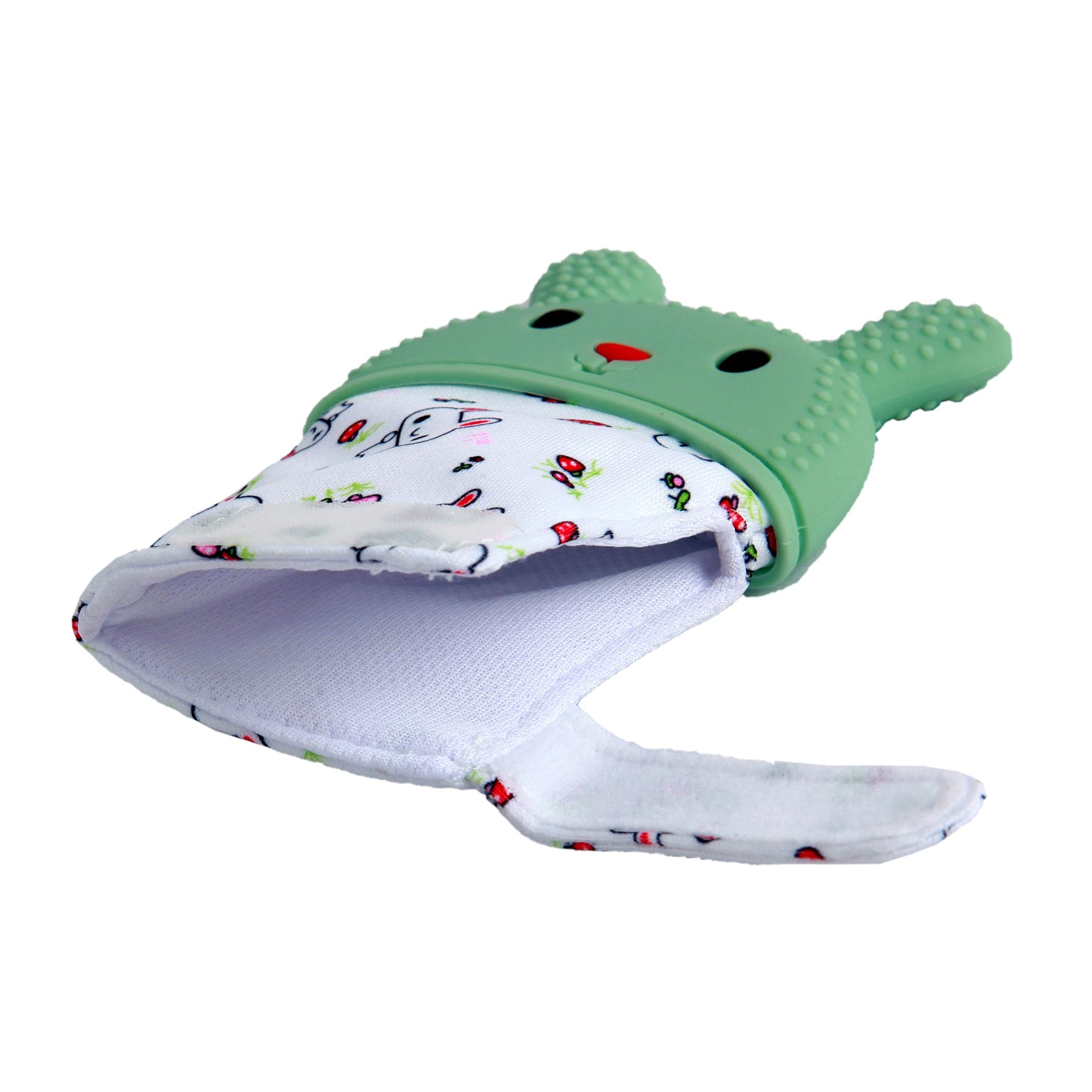 Rabbits Eat Carrots Green Teething Mitten - 1 pc - Baby Moo