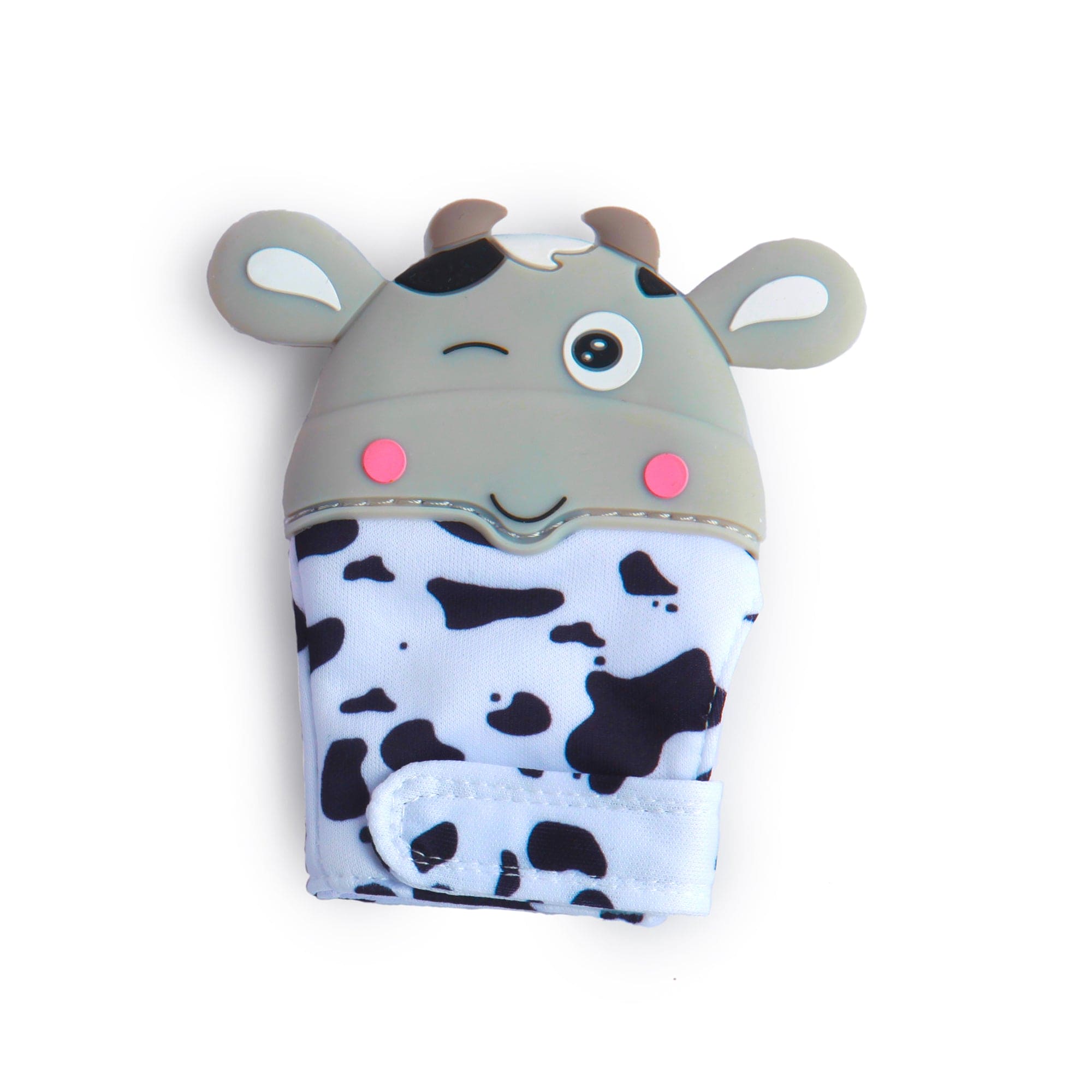 Winking Cow Grey Teething Mitten - 1 pc - Baby Moo