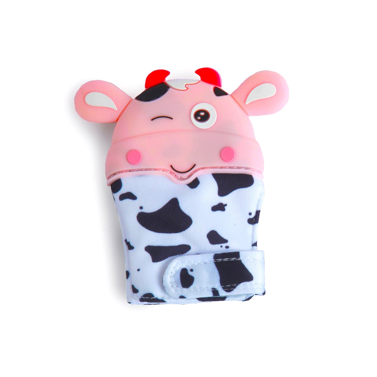 Winking Cow Pink Teething Mitten - 1 pc - Baby Moo