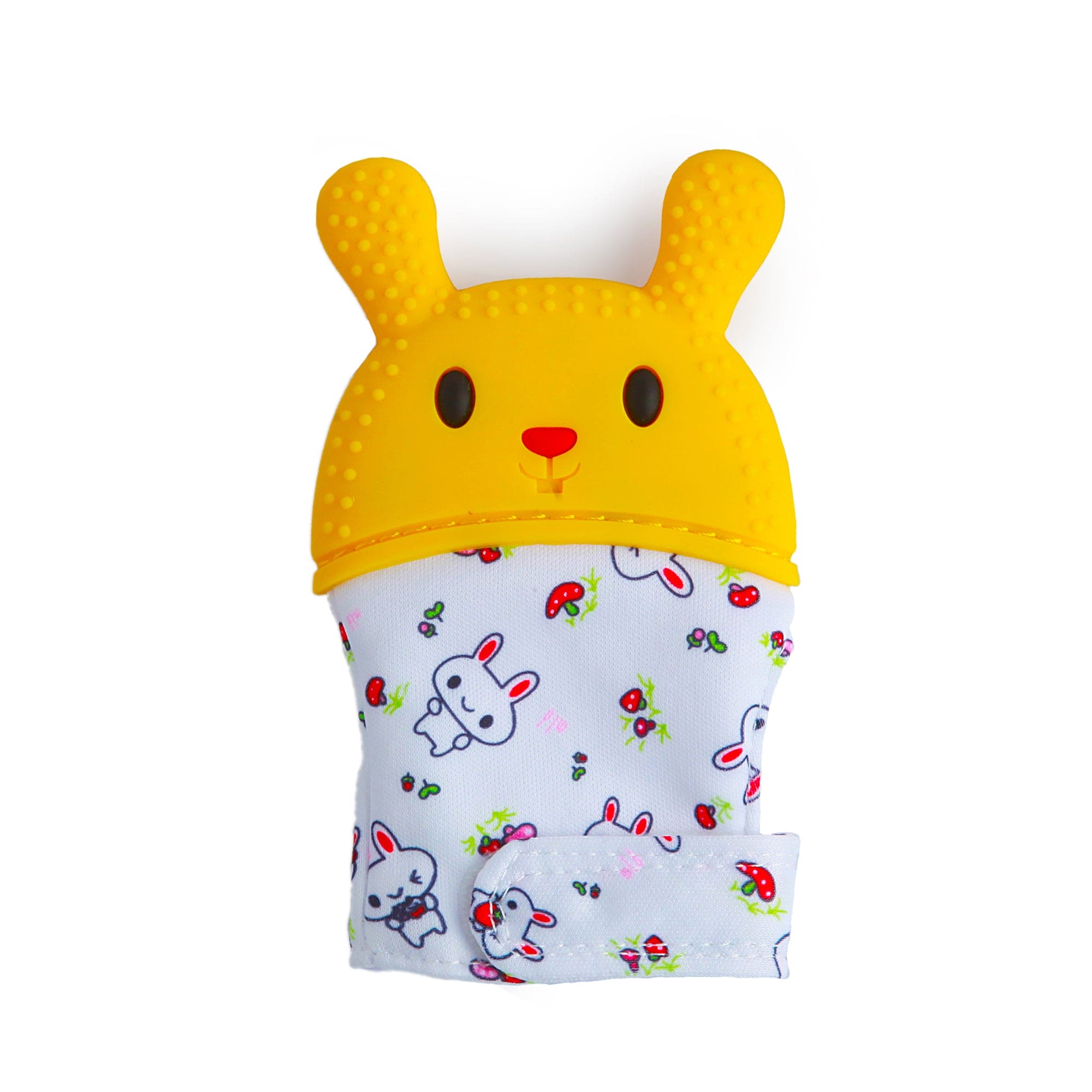 Rabbits Eat Carrots Yellow Teething Mitten - 1 pc - Baby Moo