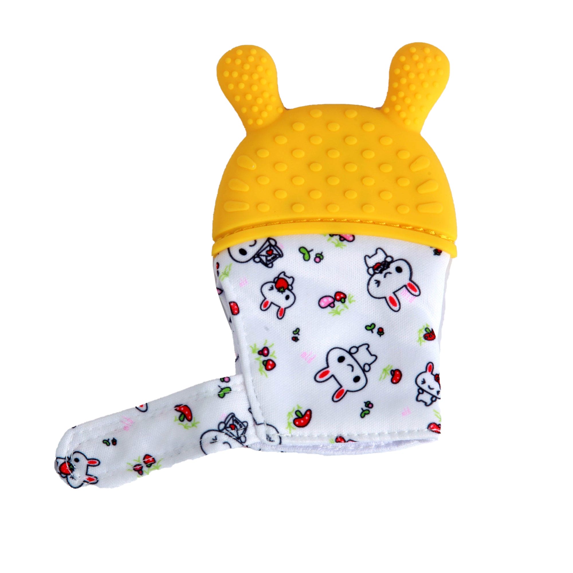 Rabbits Eat Carrots Yellow Teething Mitten - 1 pc - Baby Moo