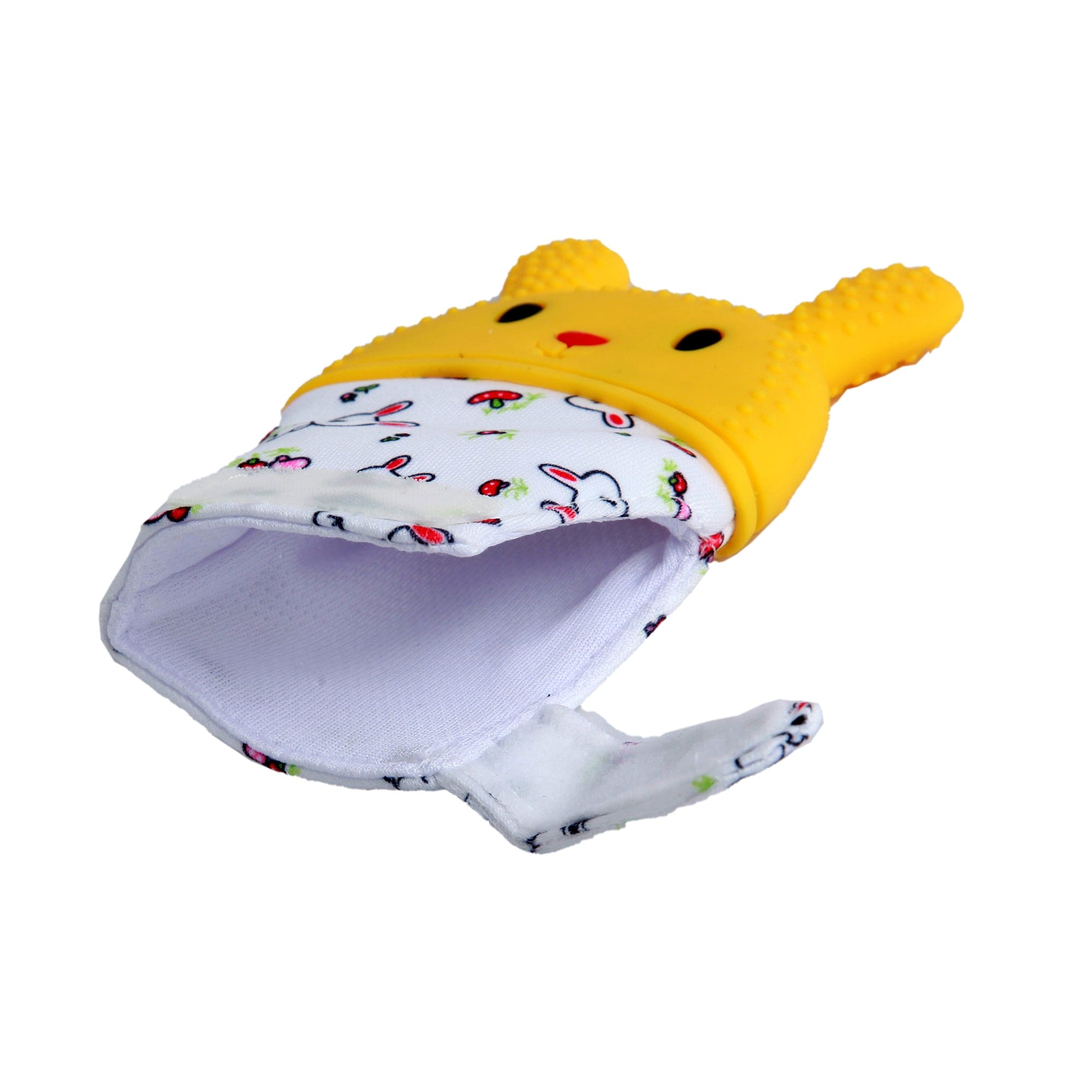 Rabbits Eat Carrots Yellow Teething Mitten - 1 pc - Baby Moo