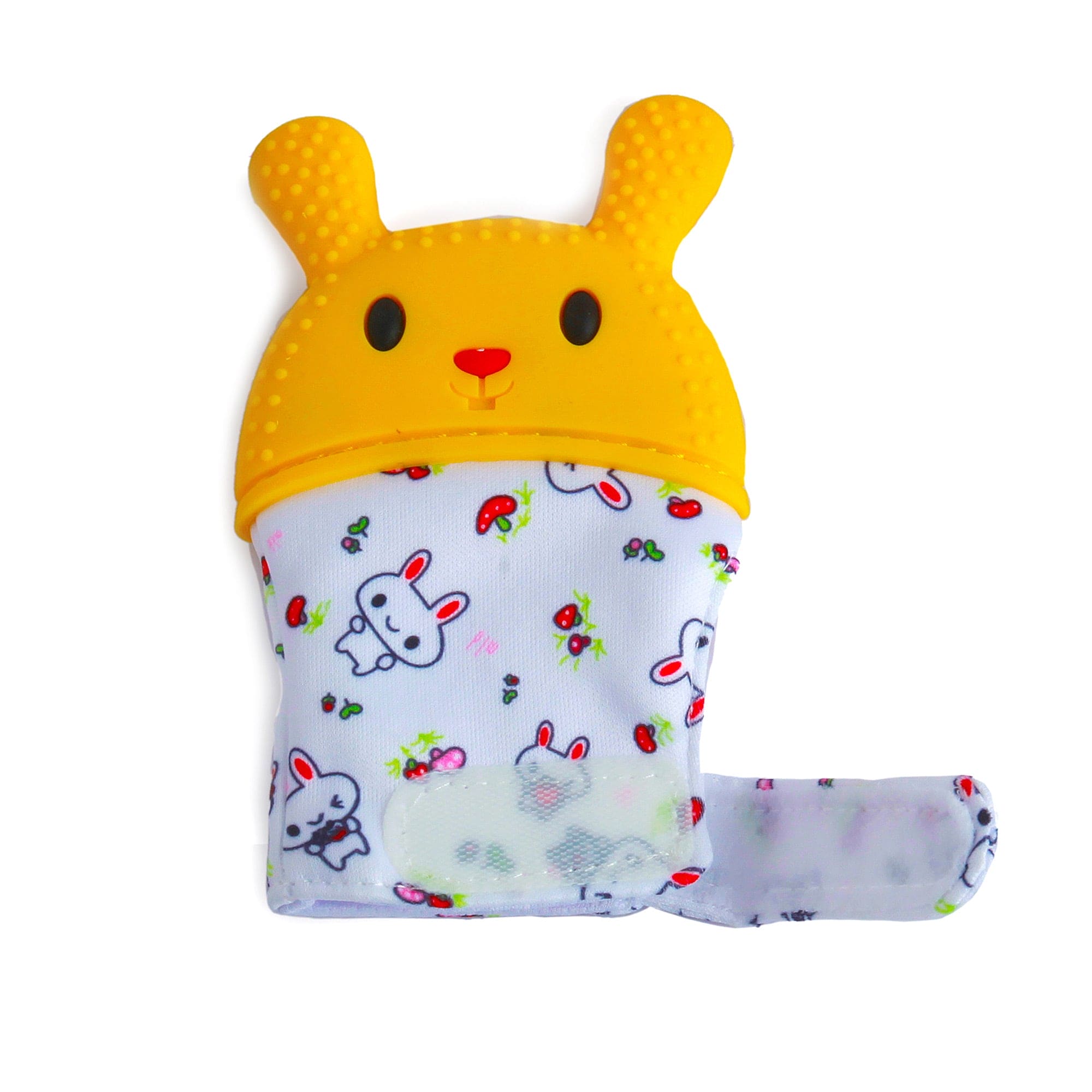 Rabbits Eat Carrots Yellow Teething Mitten - 1 pc - Baby Moo