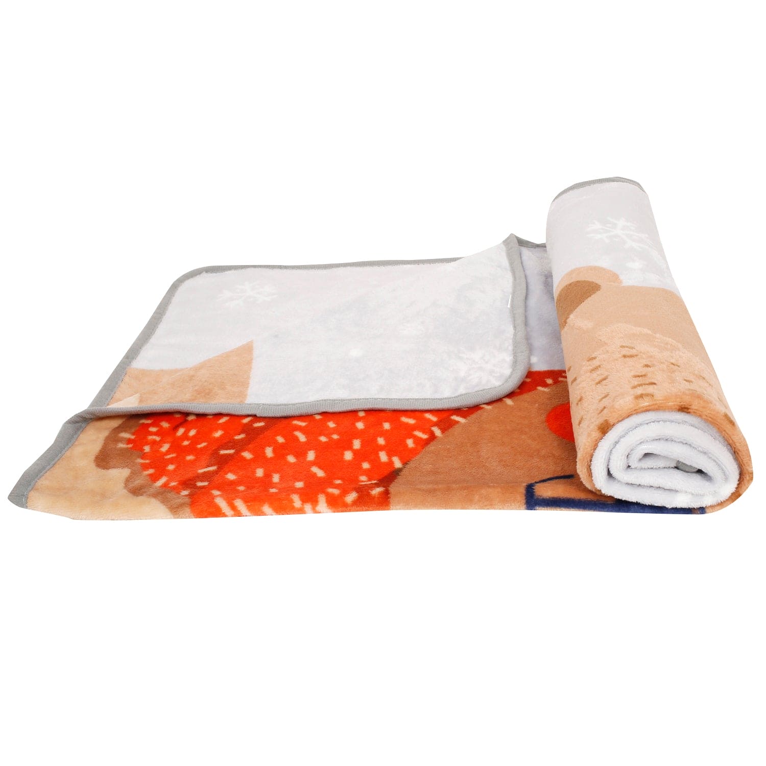 Snowy Reindeer White One Ply Blanket - Baby Moo