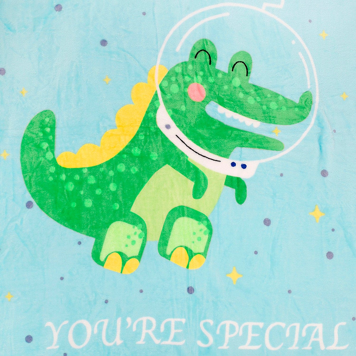 You Are Special Crocodile Blue One Ply Blanket - Baby Moo