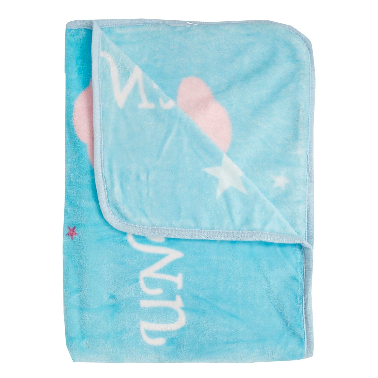Magical Unicorn Blue One Ply Blanket - Baby Moo