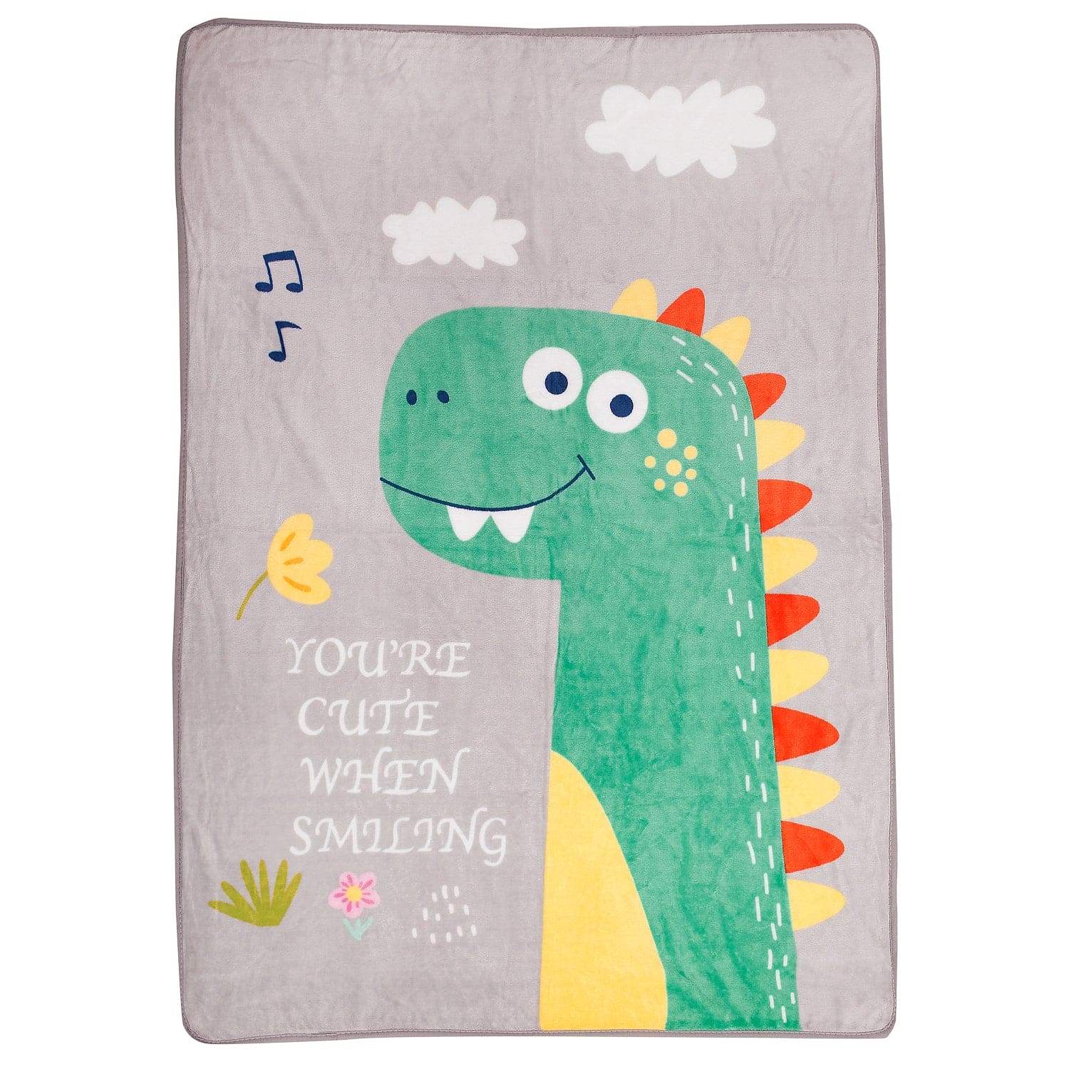 Cute Smile Grey One Ply Blanket - Baby Moo