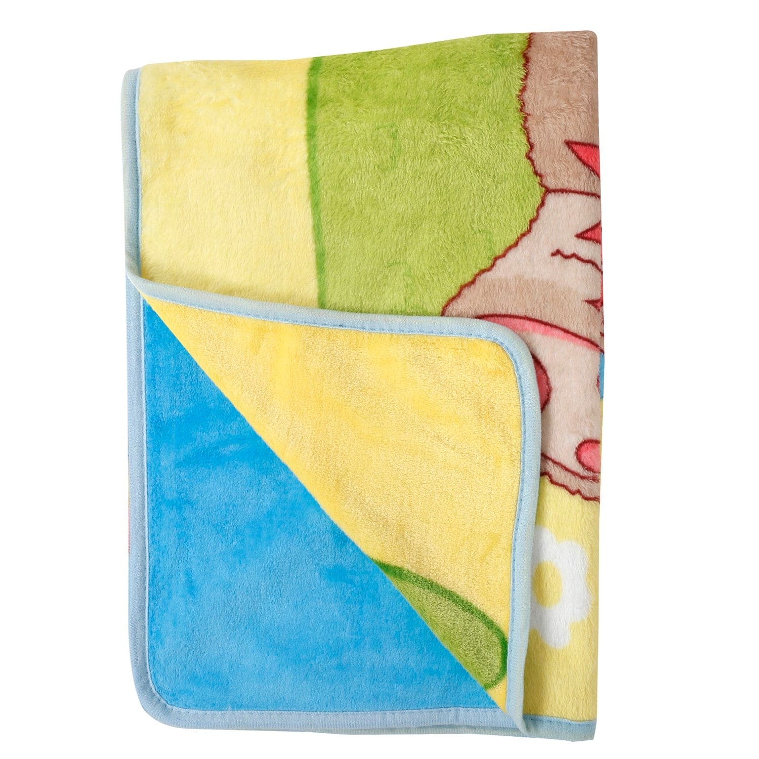 Love You Star Blue And Yellow One Ply Blanket - Baby Moo