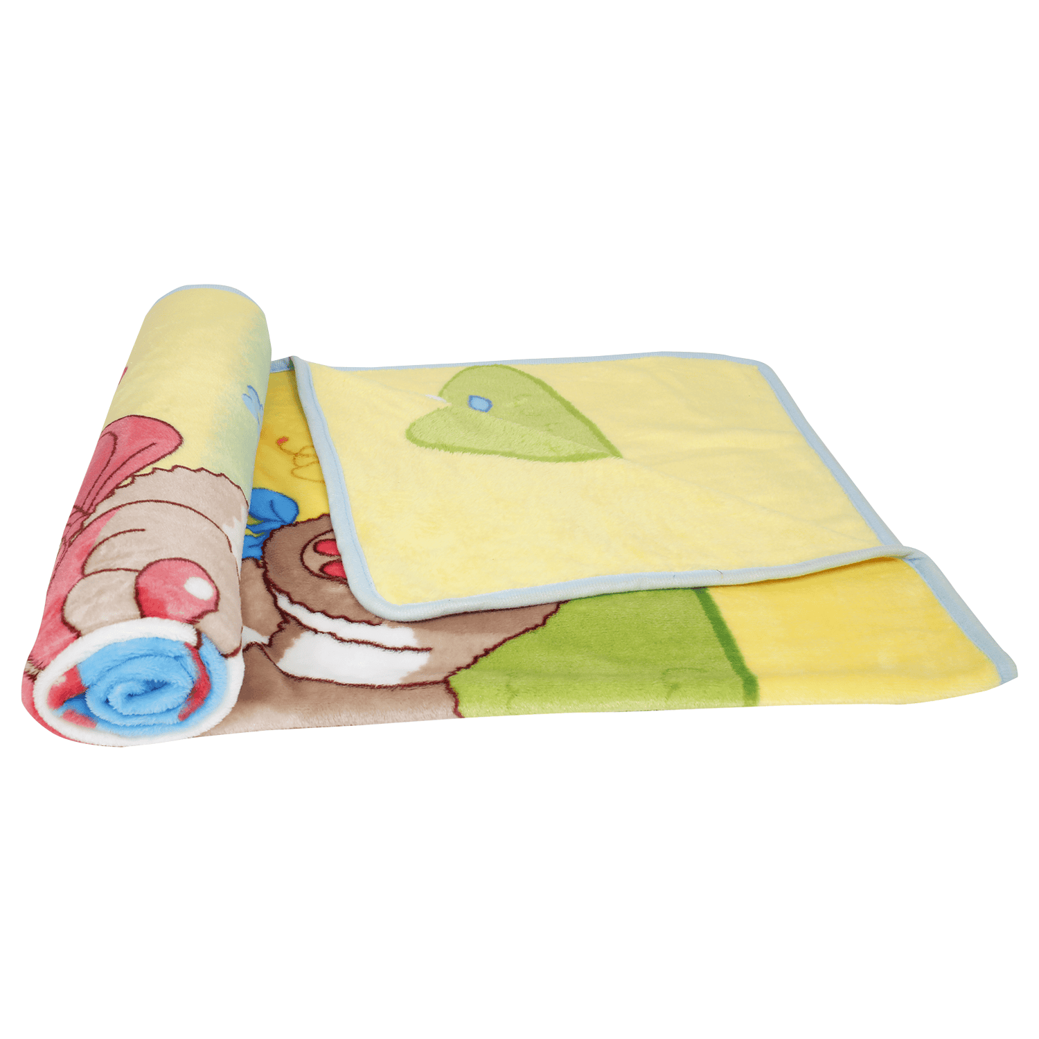 Love You Star Blue And Yellow One Ply Blanket - Baby Moo