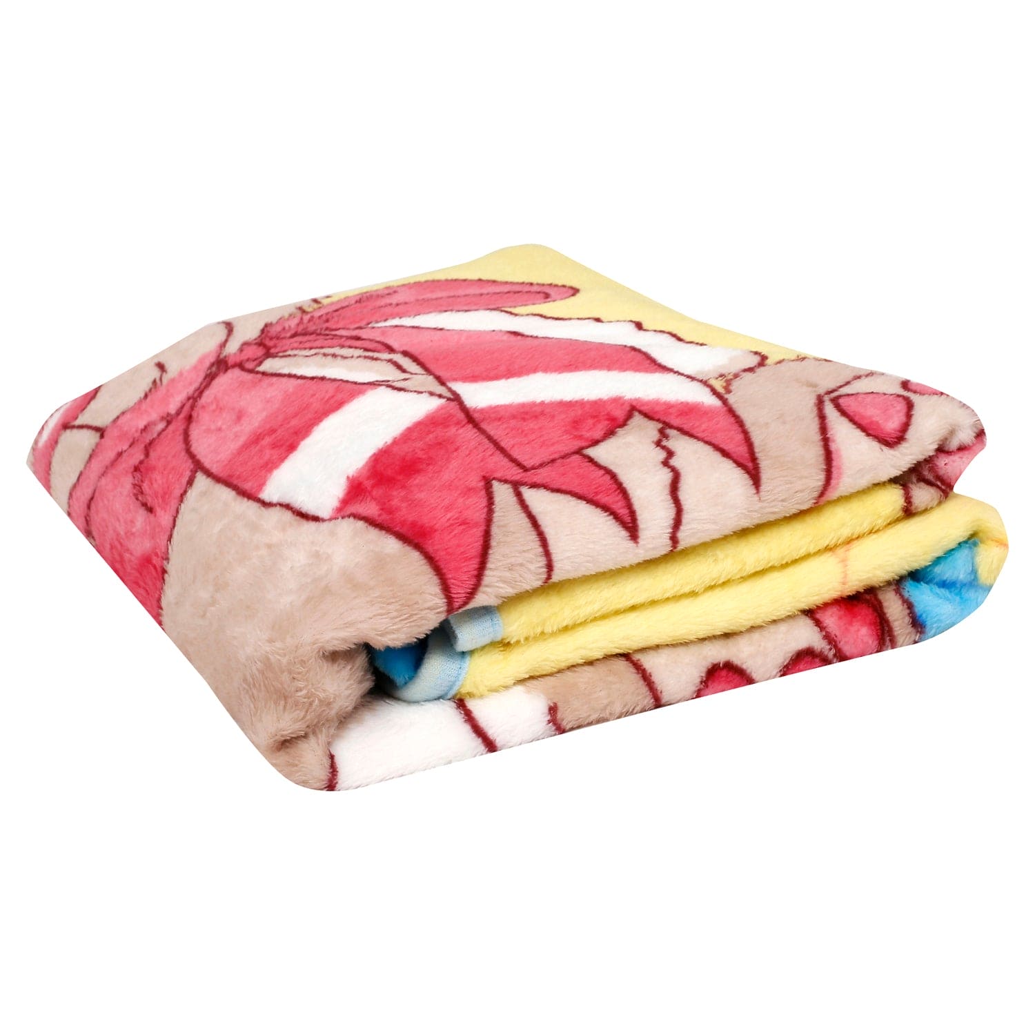 Love You Star Blue And Yellow One Ply Blanket - Baby Moo