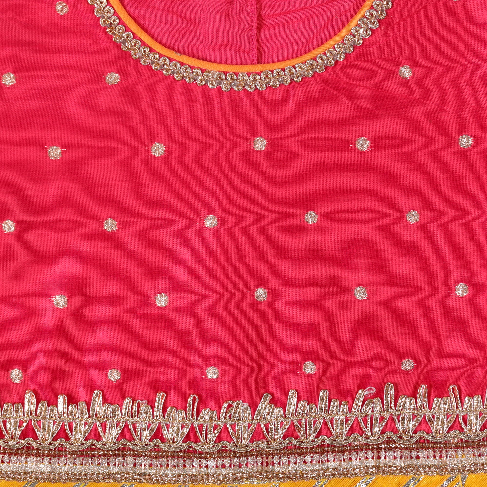Kicks & Crawl Pink & Orange Lehenga, Blouse & Dupatta Set - Baby Moo