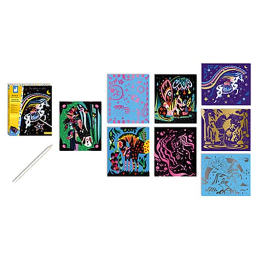 Janod Scratch Art Horses And Unicorns - Multicolour