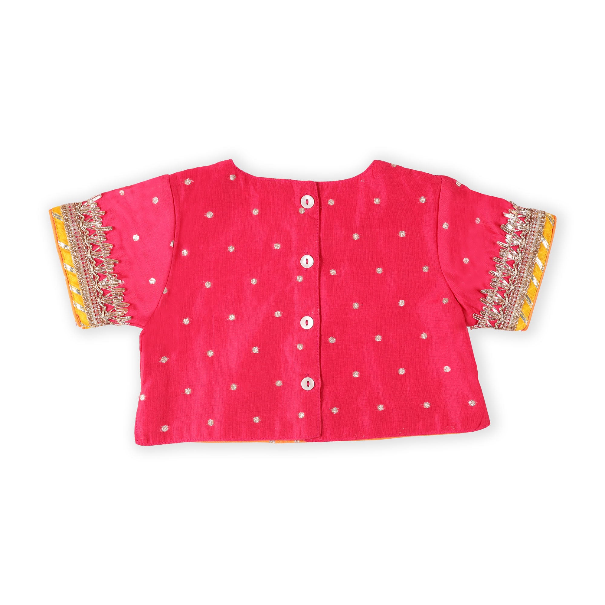 Kicks & Crawl Pink & Orange Lehenga, Blouse & Dupatta Set - Baby Moo
