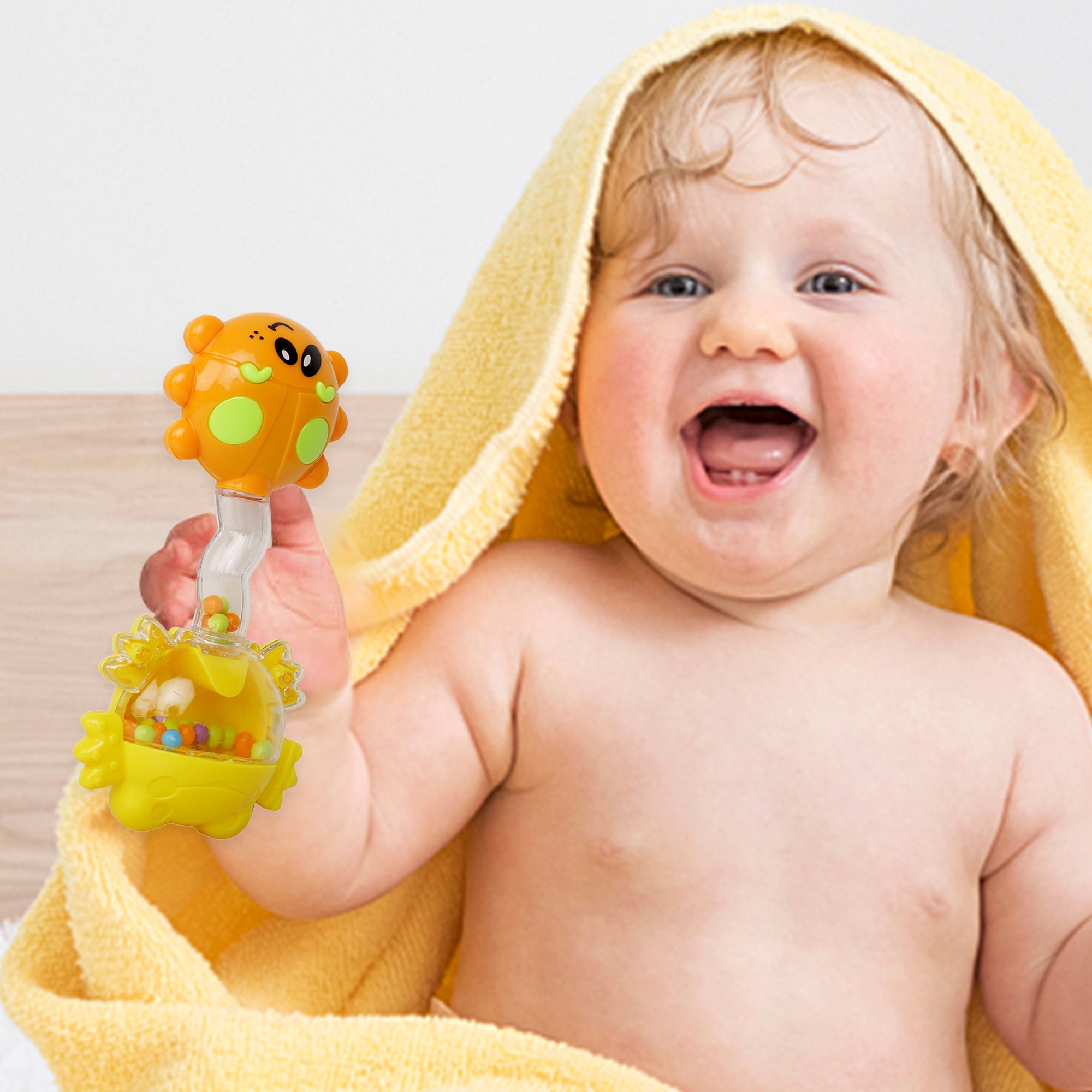 Fun-filled Multicolour Rattle Toy - Baby Moo