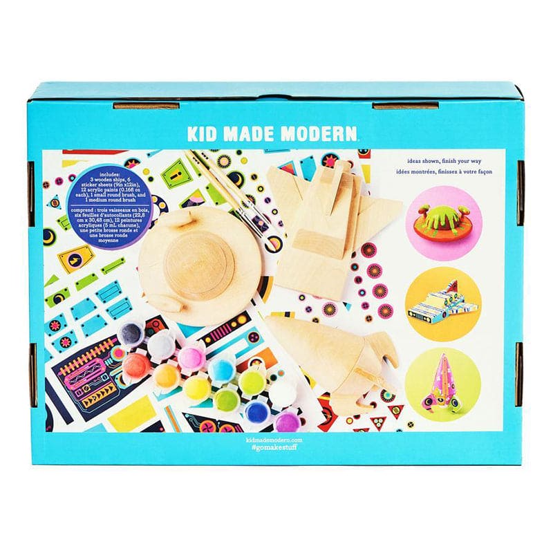 Kid Made Modern Wooden Spaceship Craft Kit - Multicolour