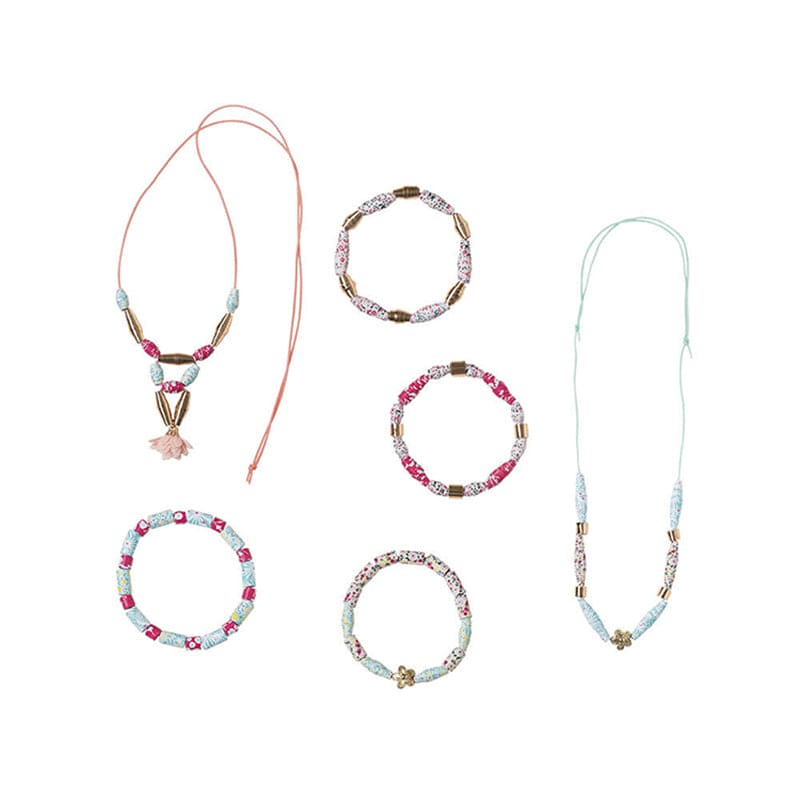 Janod 6 Pieces Of Paper Bead Jewellery To Make - Multicolour - Baby Moo