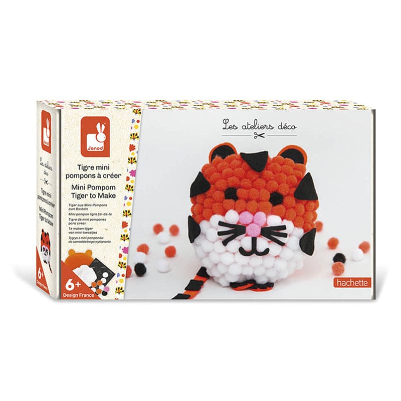 Janod Mini Pompom Tiger To Make - Multicolour