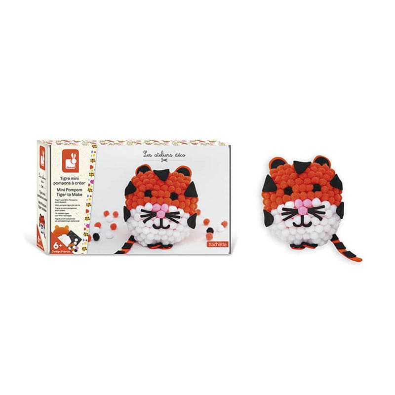 Janod Mini Pompom Tiger To Make - Multicolour