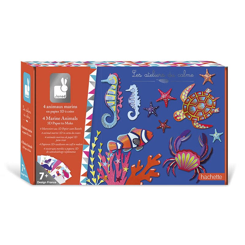 Janod 4 Marine Animals 3D Paper To Make - Multicolour - Baby Moo