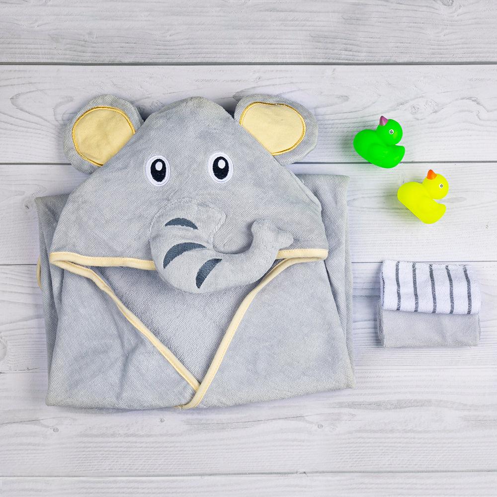 Elephant Grey Animal Hooded Towel - Baby Moo