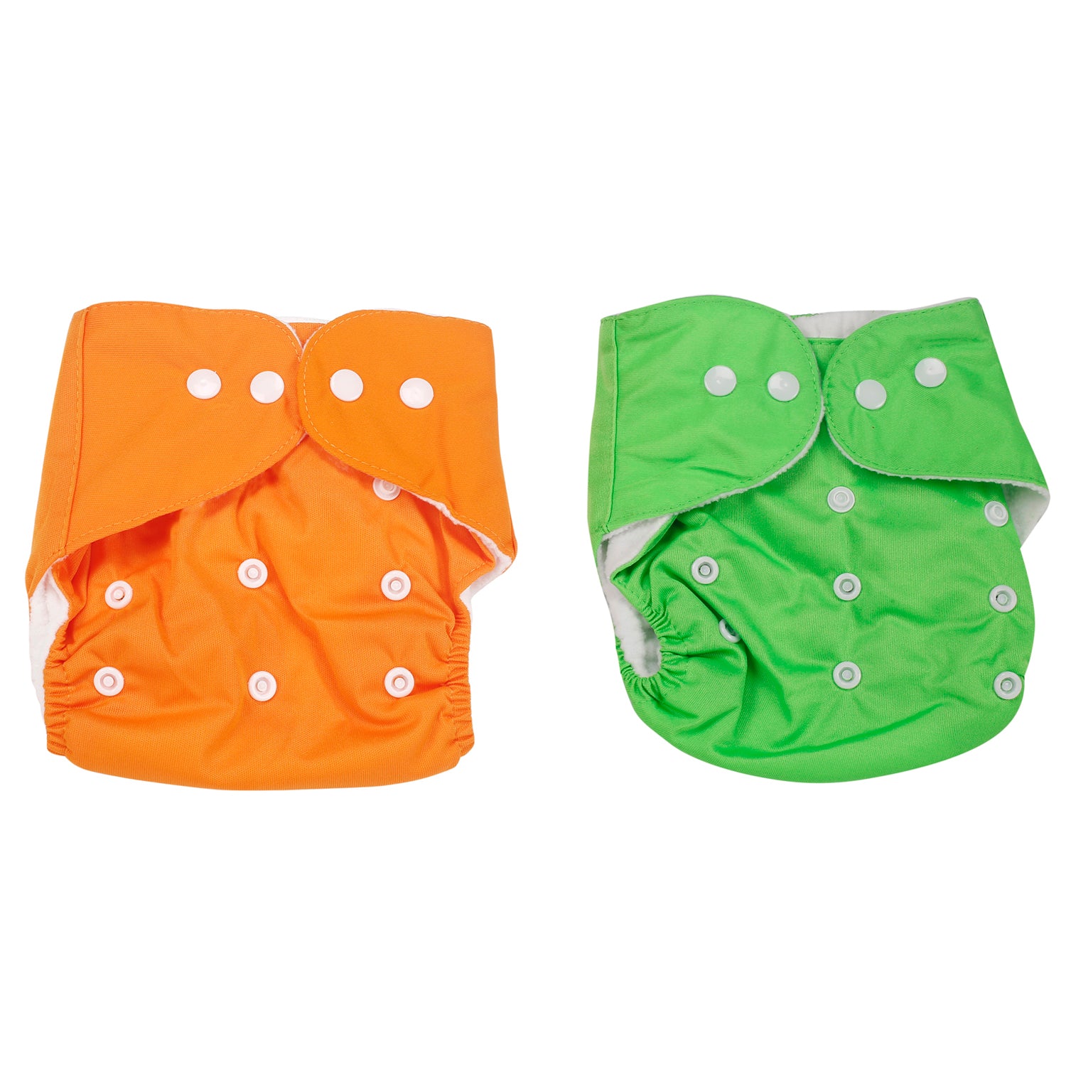 Plain Orange And Green Reusable 2 Pk Diaper