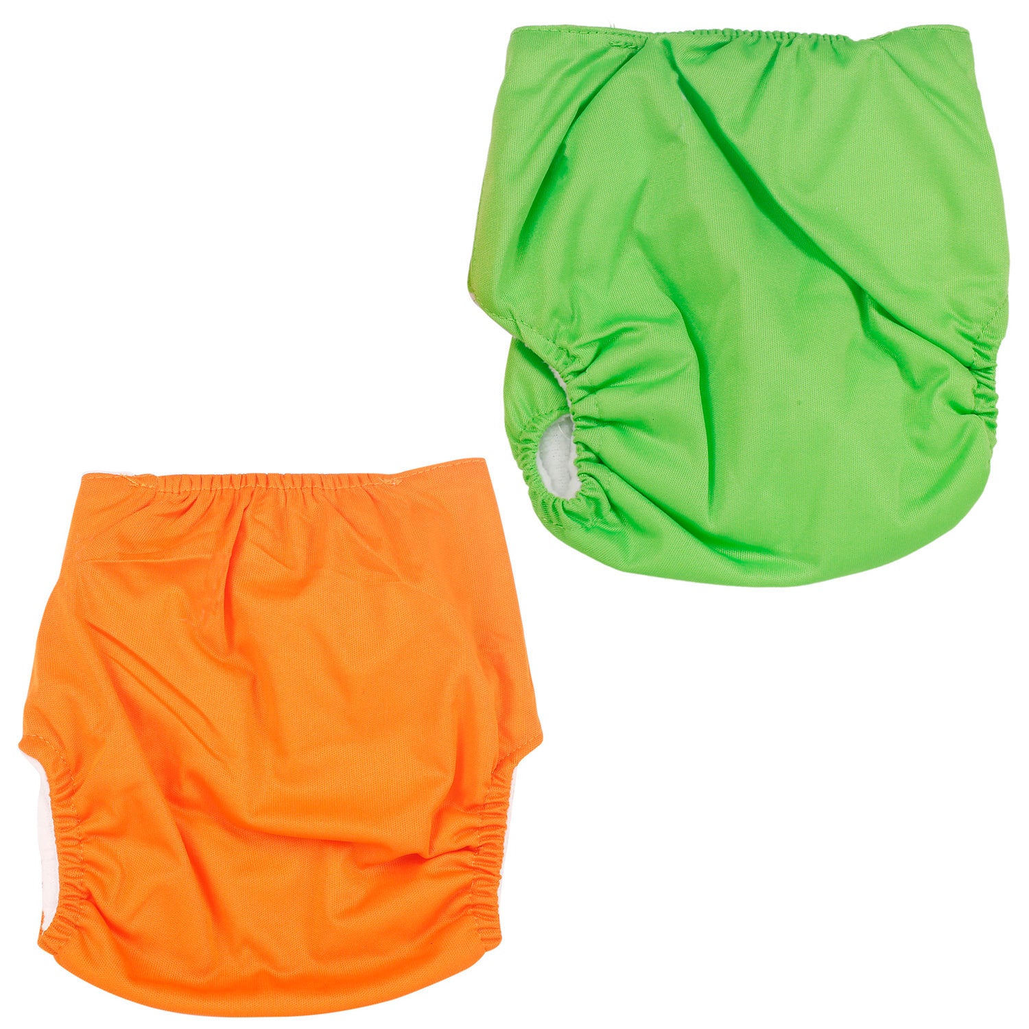 Plain Orange And Green Reusable 2 Pk Diaper - Baby Moo