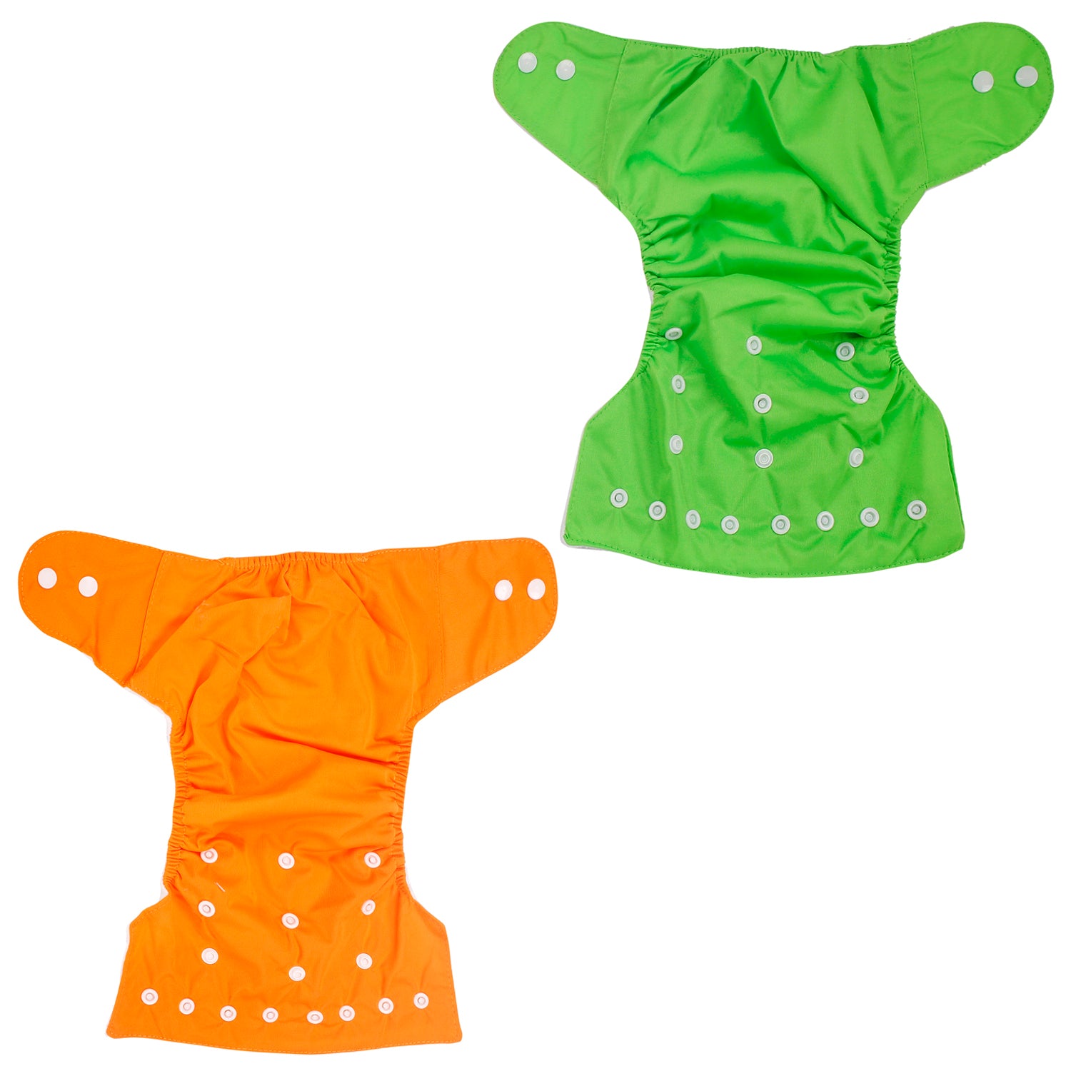 Plain Orange And Green Reusable 2 Pk Diaper - Baby Moo