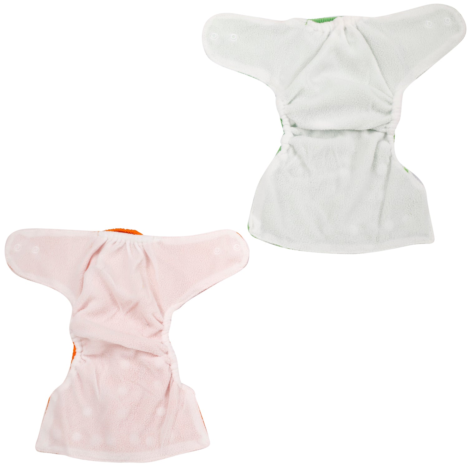 Plain Orange And Green Reusable 2 Pk Diaper - Baby Moo