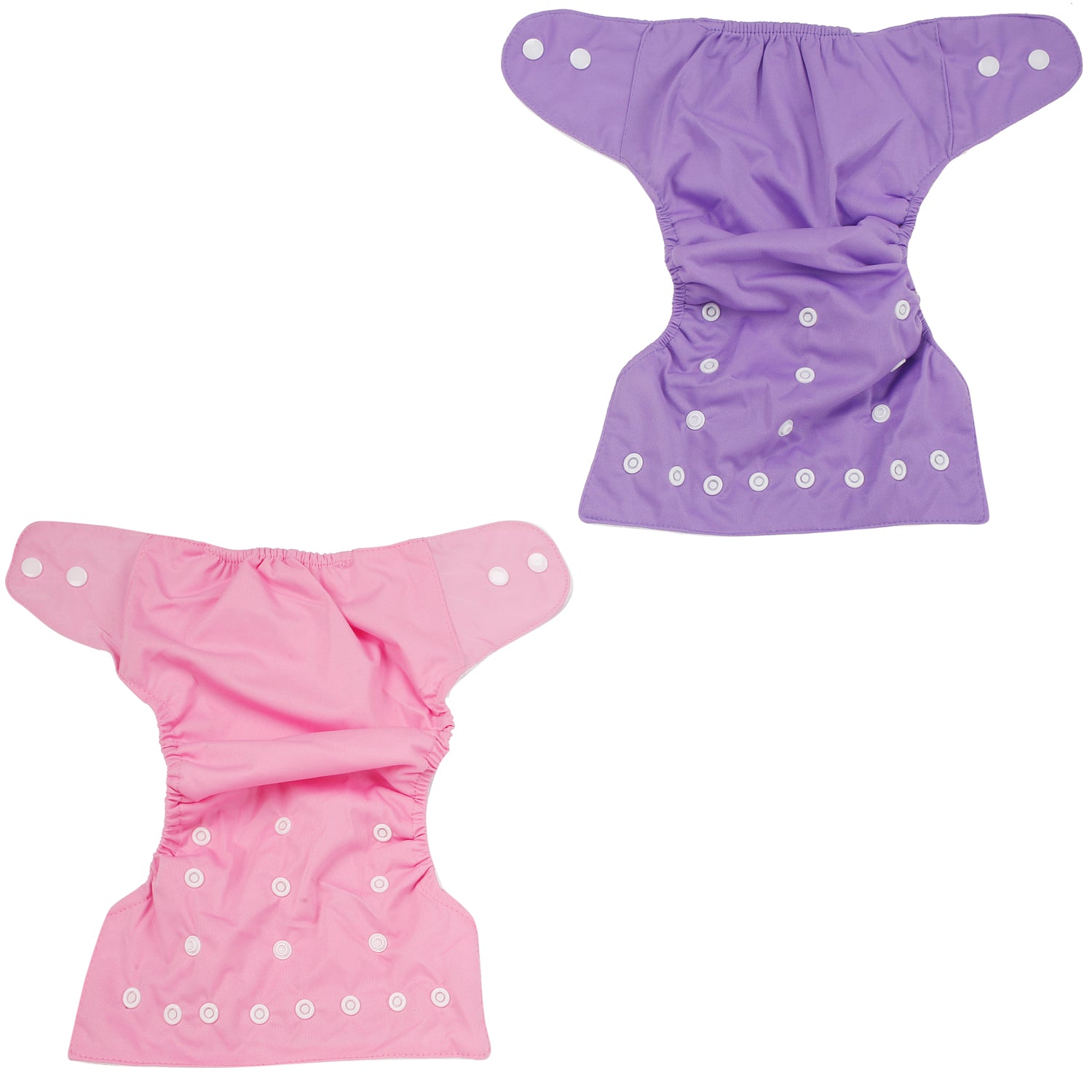 Plain Pink And Purple Reusable 2 Pk Diaper - Baby Moo