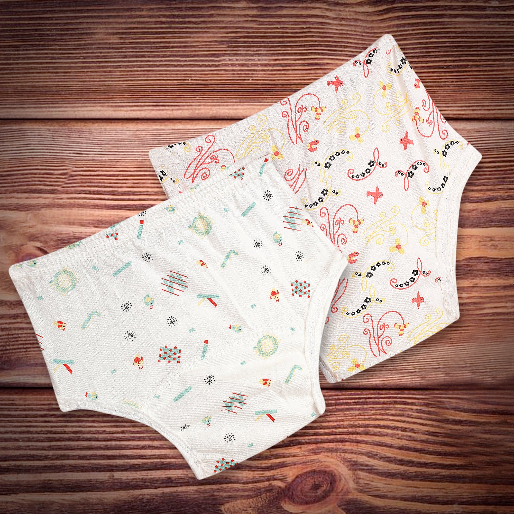 Adjustable & Washable Cloth Diaper Panty 2 Pk Abstract Multicolour - Baby Moo
