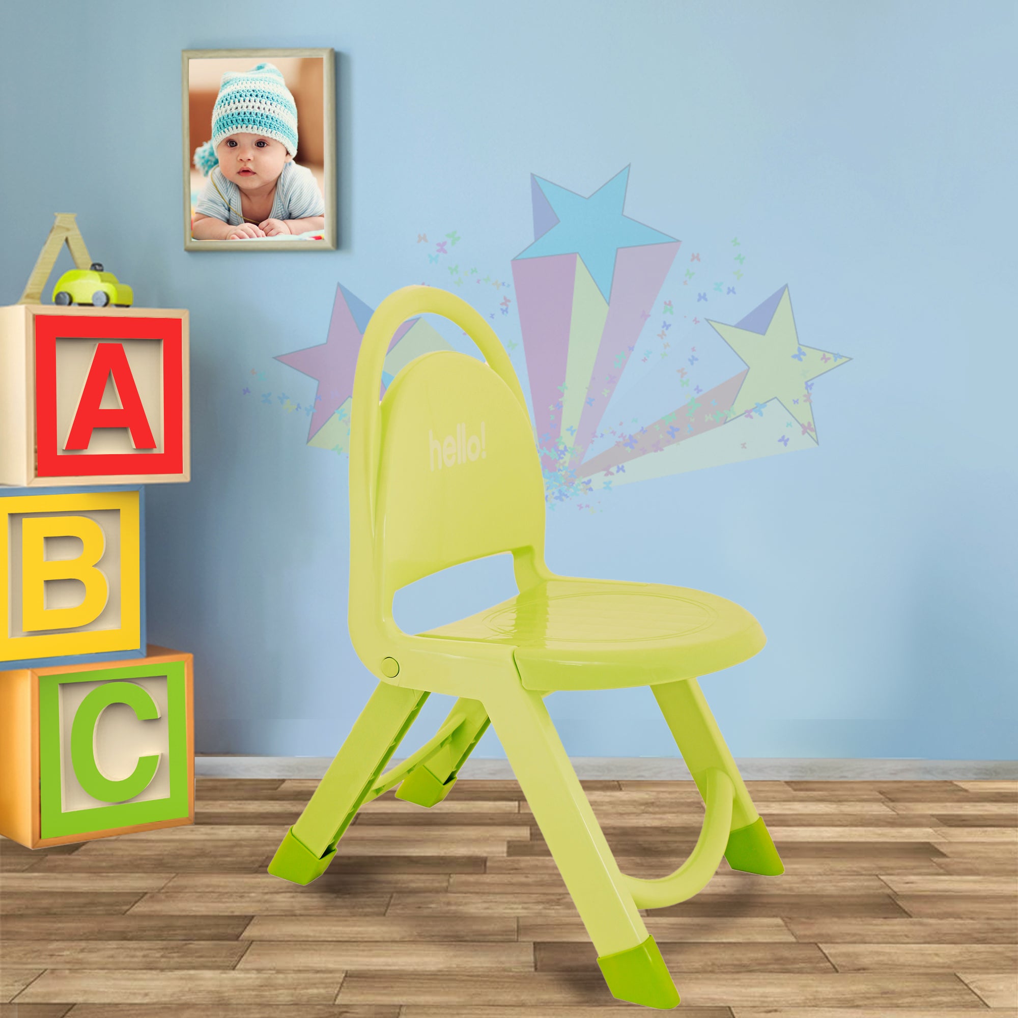 Foldable Multipurpose Green Chair - Baby Moo