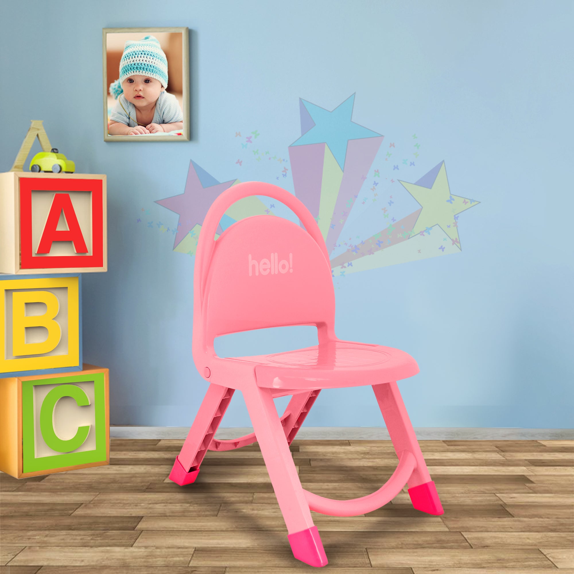 Foldable Multipurpose Pink Chair