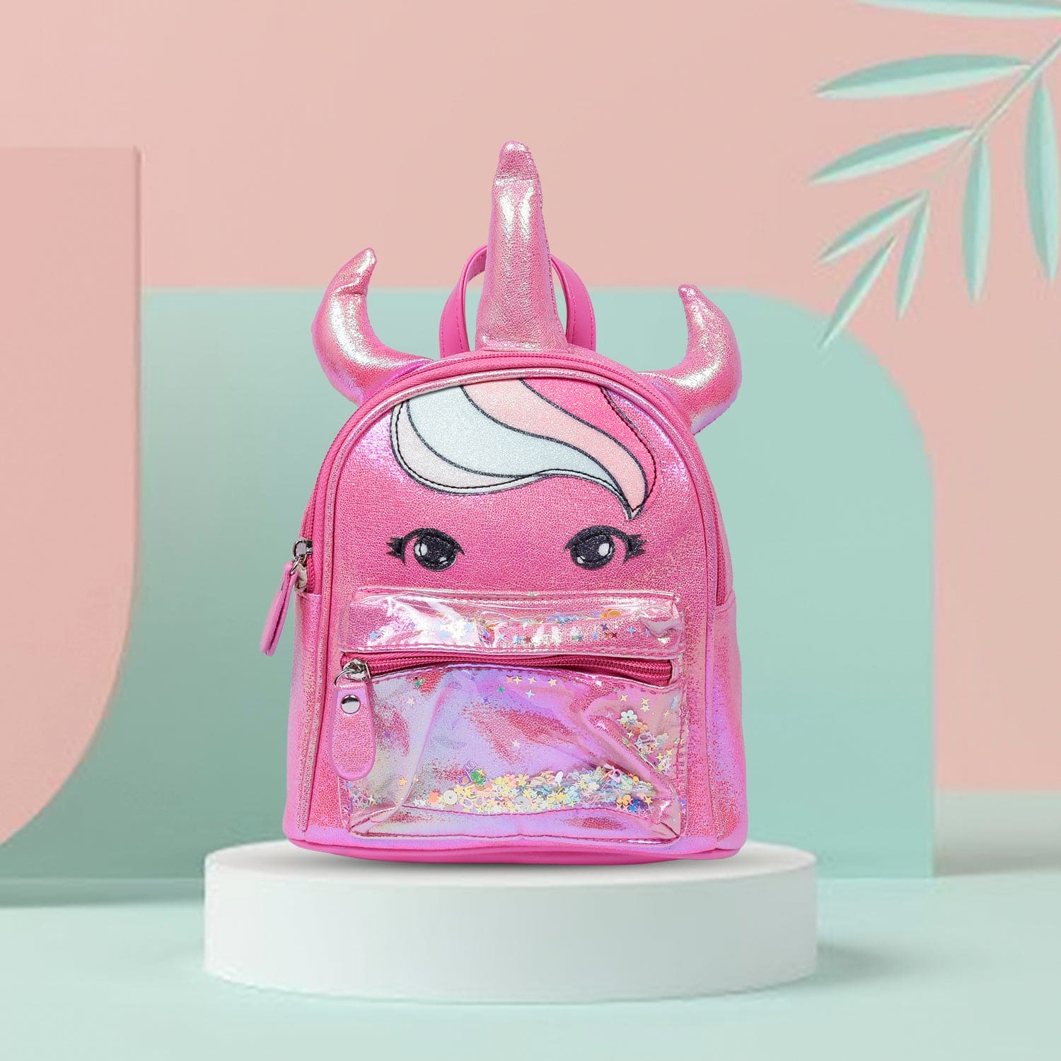 Unicorn Sequined Dual Tone Backpack Trendy Bag - Hot Pink - Baby Moo