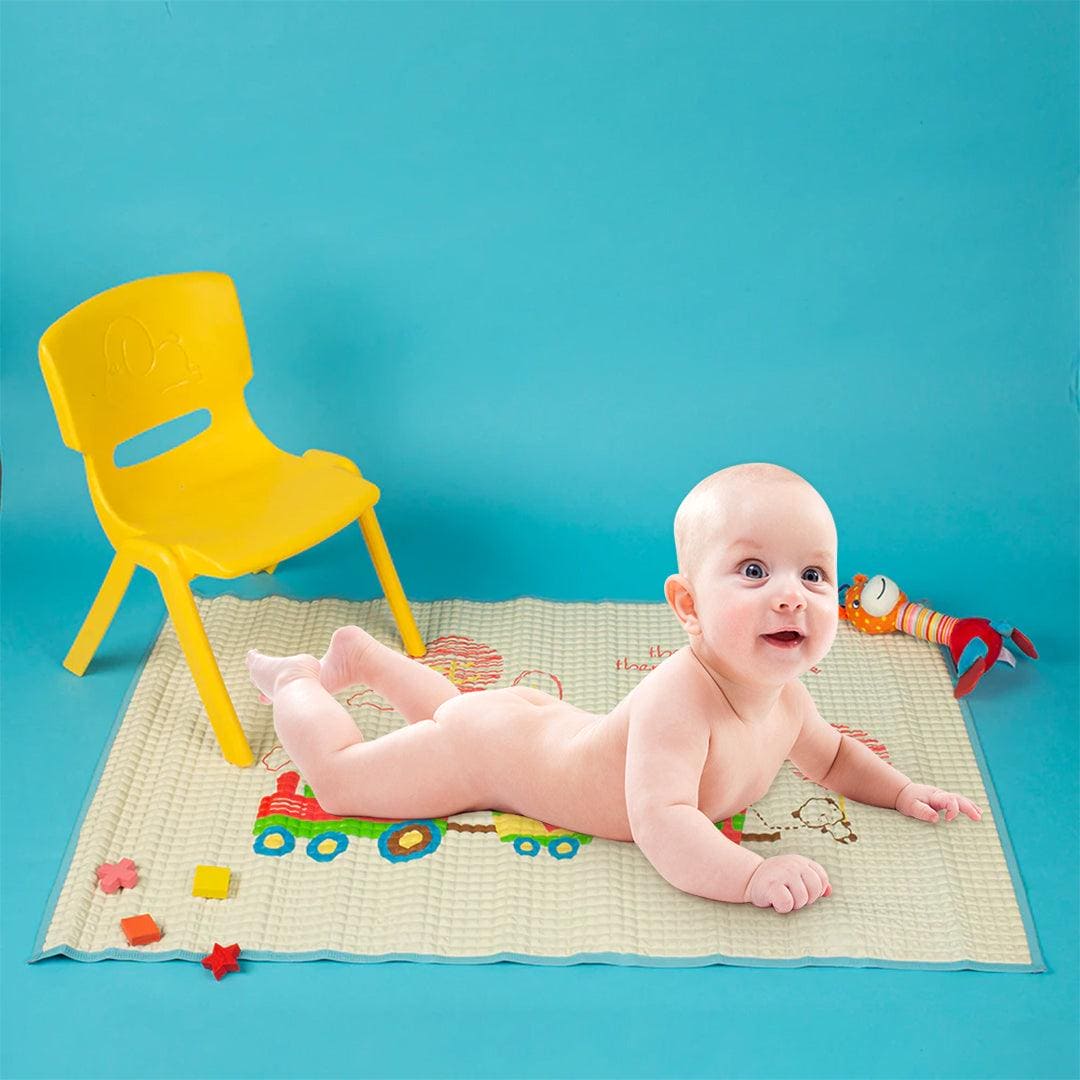 Animal Chu Chu Train Blue Air Filled Waterproof Massage Mat - Baby Moo