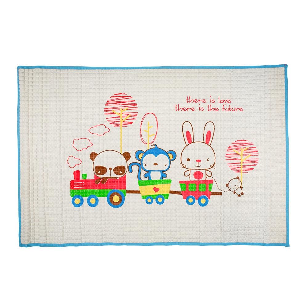 Animal Chu Chu Train Blue Air Filled Waterproof Massage Mat - Baby Moo
