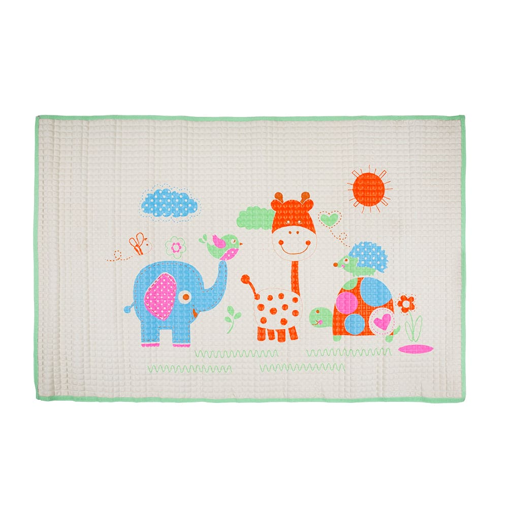 I Love Animals Green Air Filled Waterproof Massage Mat - Baby Moo