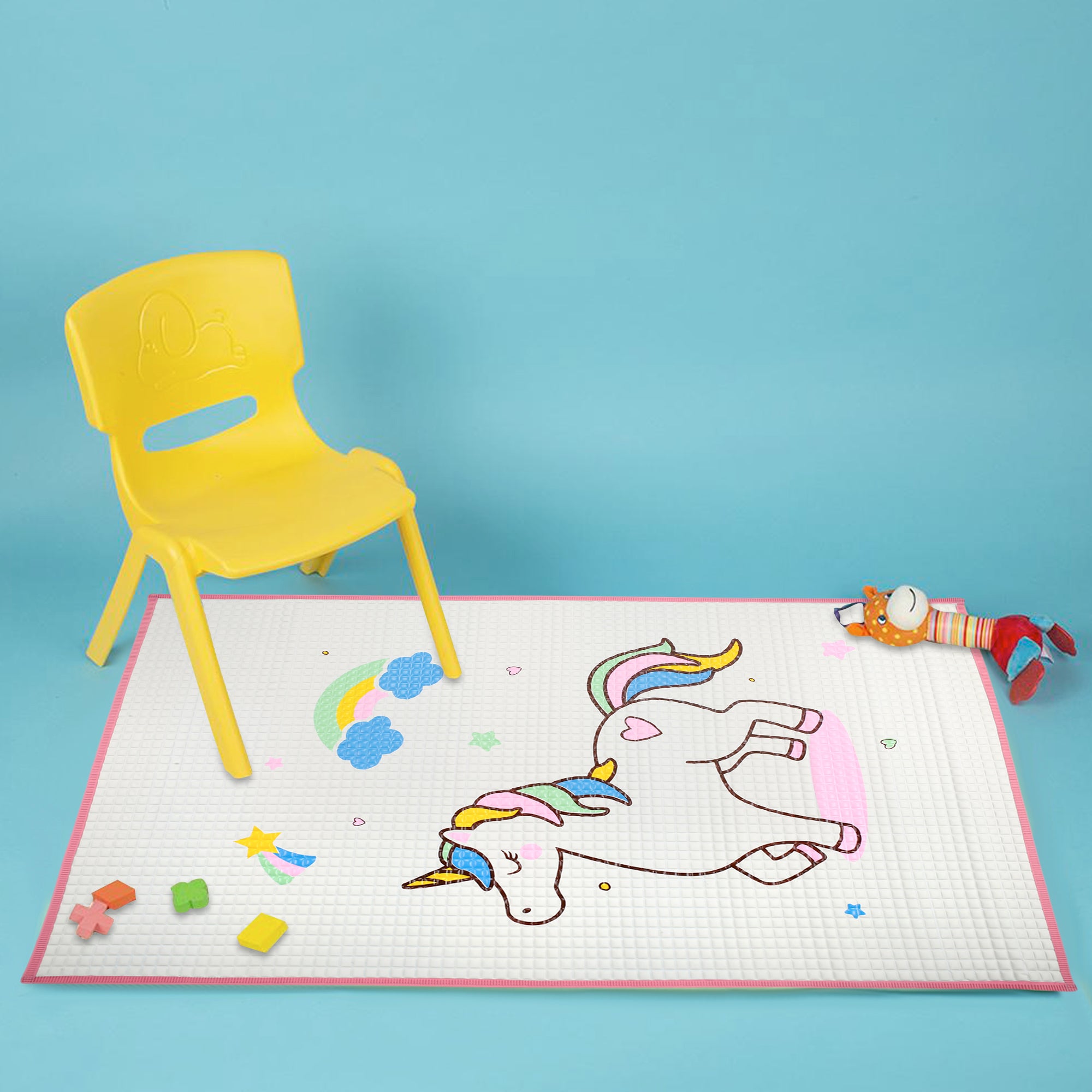 Whimsical Unicorn Pink And White Massage Mat - Baby Moo