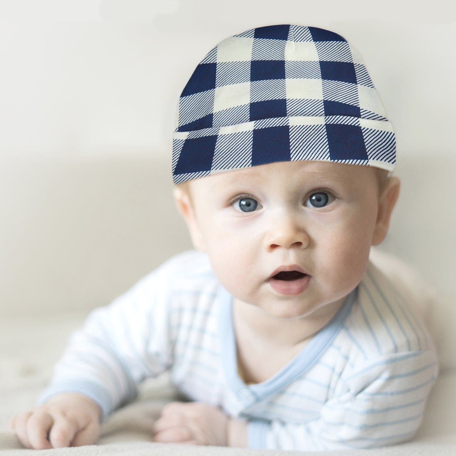 Athletic Star Blue Set Of 2 Caps And 1 Mitten - Baby Moo