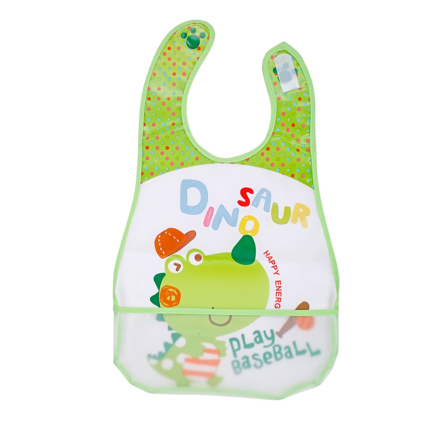 Elephant, Dino And Duck Multicolour Crumb Catcher Set Of 3 Bibs - Baby Moo