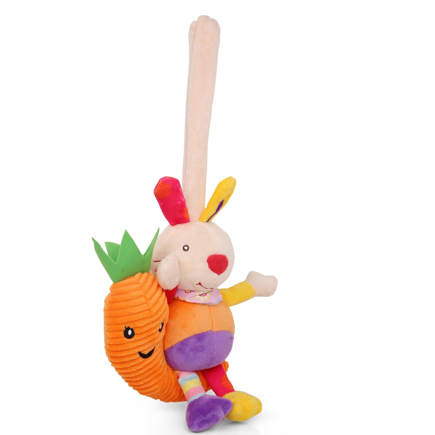 Rabbit Multicolour Hanging Pulling Toy - Baby Moo