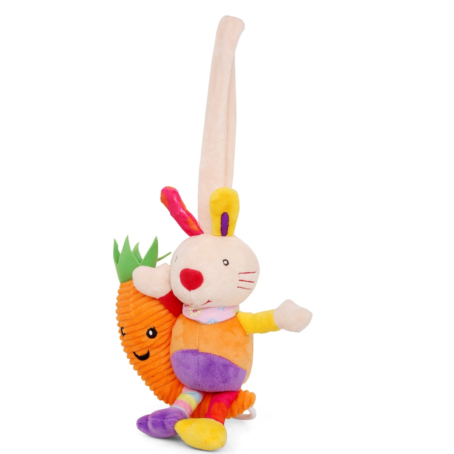 Rabbit Multicolour Hanging Pulling Toy - Baby Moo