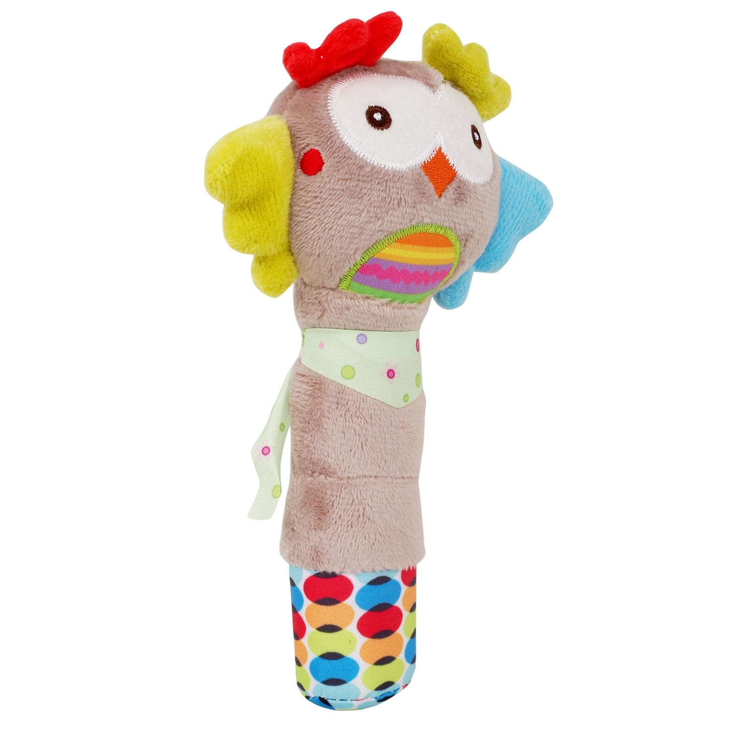 Snoozing Owl Grey Handheld Rattle - Baby Moo