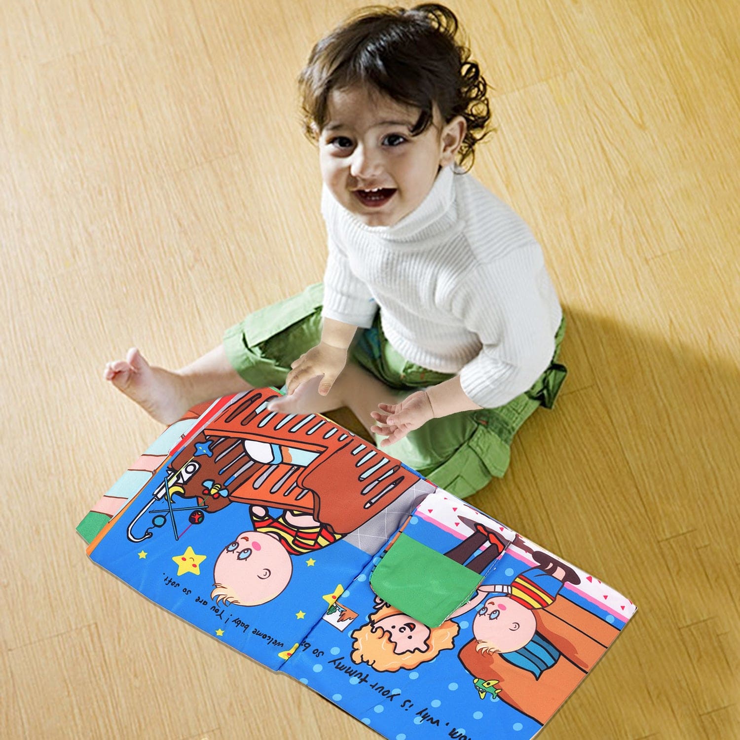Welcome New Baby Multicolour Activity Cloth Book - Baby Moo
