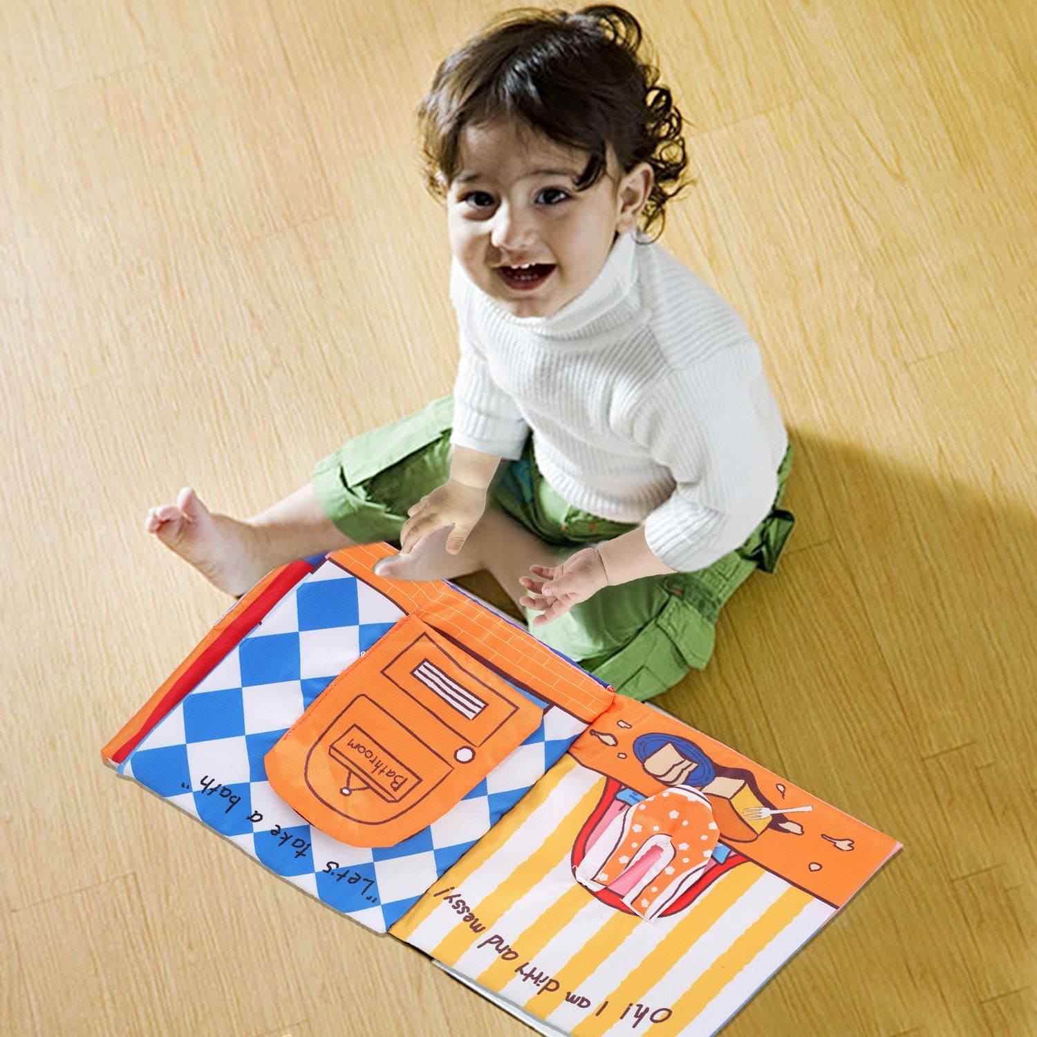 Bath Time Multicolour Activity Cloth Book - Baby Moo