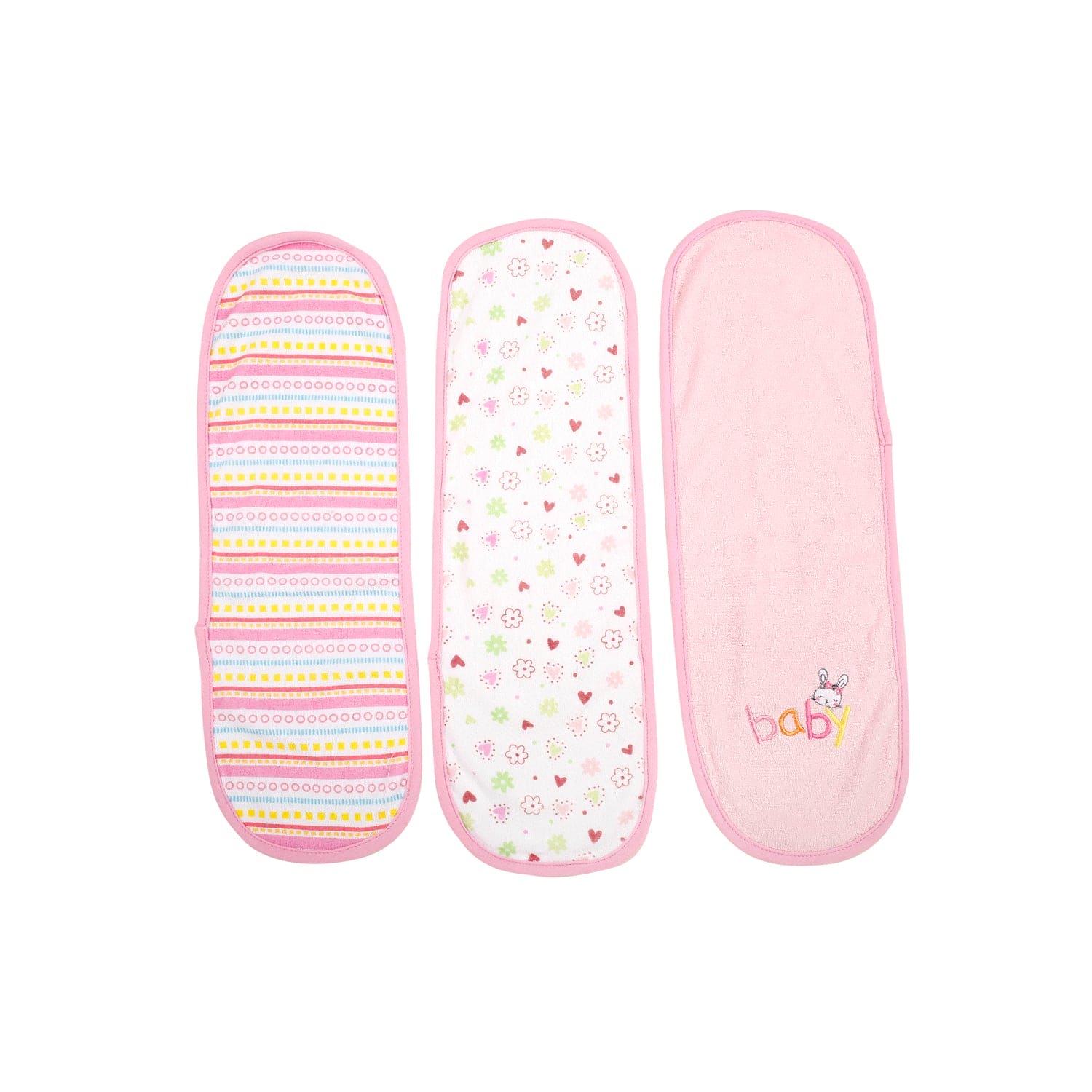 Floral Pink 3 Pk Burp Cloth - Baby Moo