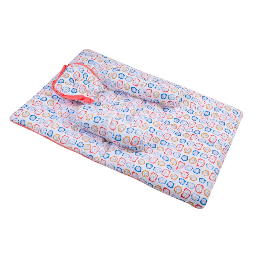 Clocks Multicolour Muslin Mattress Set