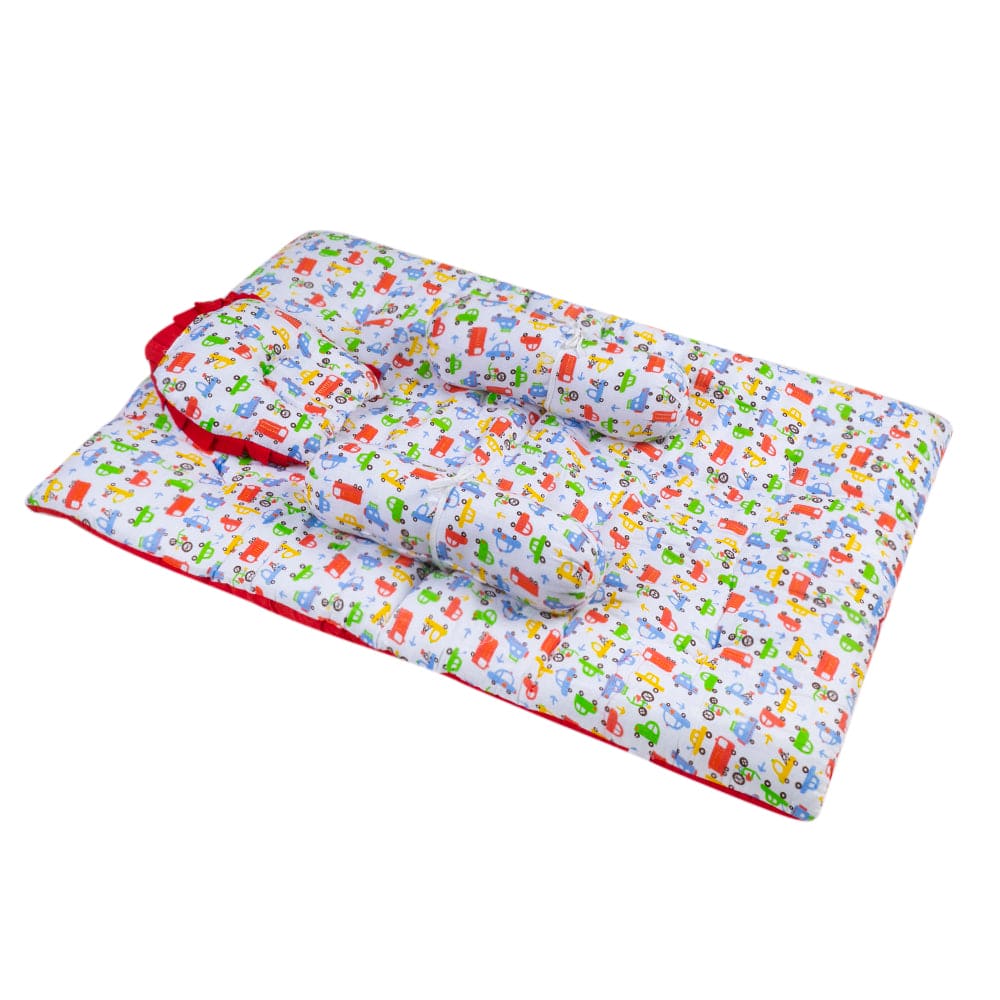 Traffic Jam Multicolour Muslin Mattress Set - Baby Moo
